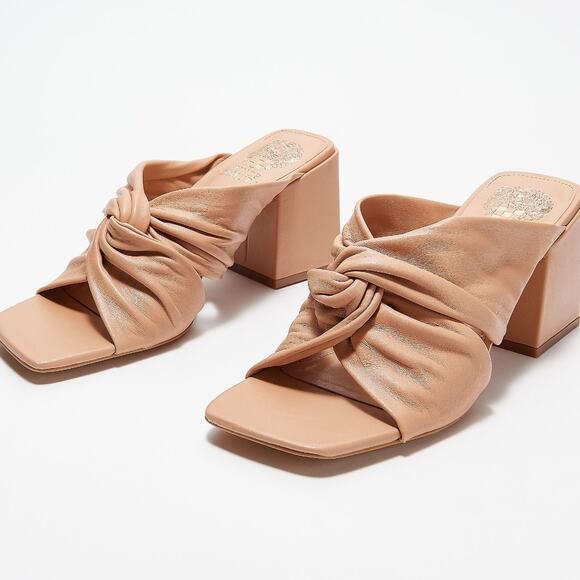 Vince Camuto Jenabie Leather Heeled Mules Size 9.5 - Picture 1 of 11